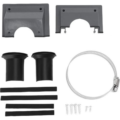 Jeffergarden Kit de couverture de ligne de pénétration murale CVC, en plastique fendu AC avec joint souple pour climatiseur intérieur et extérieur gris (1/5)