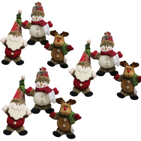 adornos navideños, muñeco de reno, tela suave, cuerda incluida, decoración para el árbol. (1/5)