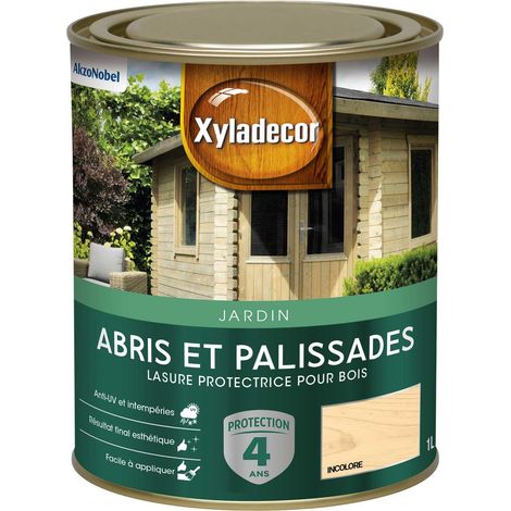 Lasure protectrice pour bois extérieur - Abris et Palissades - aspect mat incolore 1 L - Xyladecor