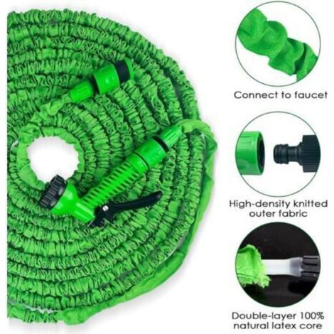 Tuyau d'Arrosage Extensible 15m, Tuyau Arrosage Extensible, Tuyau d'Arrosage Flexible avec 7 Modes de Pulvérisation Femeo (1/5)