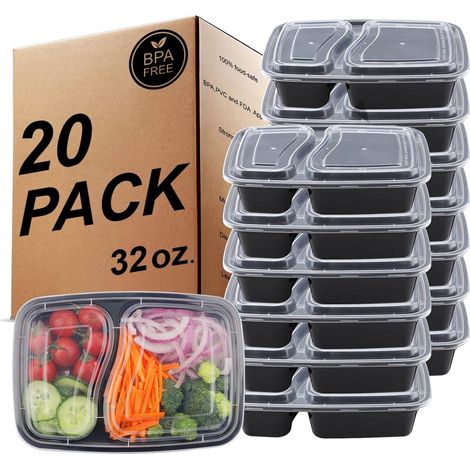 Meal Prep Container Bento Lunchbox 2 Fächer 2 Compartment 20 Pack (1/5)