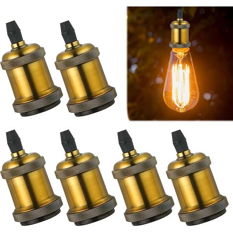 APEX Douille d'ampoule vintage E27,lot de 6 douilles Edison vintage, douille de lampe de haute qualité en aluminium,adaptateur (1/5)