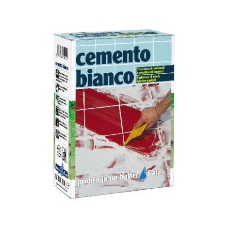 Cemento Bianco kg 1 per sigillare pavimenti, rivestimenti ed arredi igienico-sanitari 00608