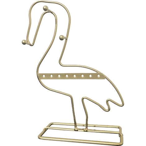 Porte-bijoux Flamant Doré - Support Collier et Boucles d'Oreilles - Décoration Fil de Fer Style Européen Créatif Élégant (1/4)