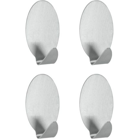 Set 4 ganci adesivi ovali inox lilliput inox - metaltex (1/2)