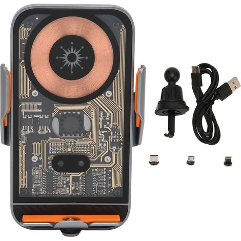 Chargeur Voiture Sans Fil 15W Support Téléphone Maintien Automatique QI Charge Rapide C11 (1/5)