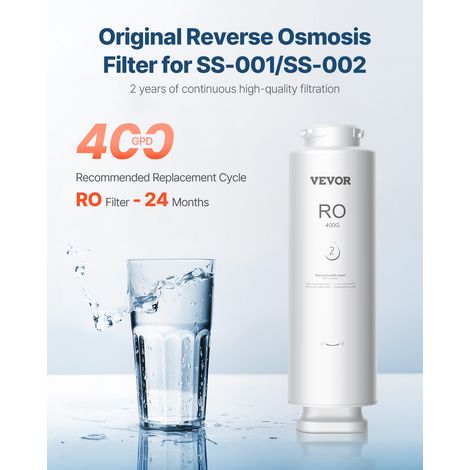 Système d'osmose inverse, 400 GPD, remplacement du filtre à eau par osmose inverse, 9 étapes, cartouche RO pendant 24 mois, réduit… (1/5)