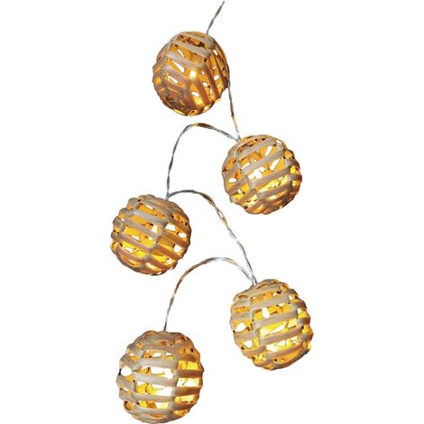 TrendLine Ball-Lichterkette Kunststoff 135 cm L braun Lichterkette
