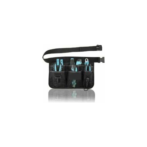 Ceinture porte-outils de jardinage, ceinture porte-outils de jardin portable à plusieurs compartiments pour outils d'électricien et de bricolage, noire (1/5)