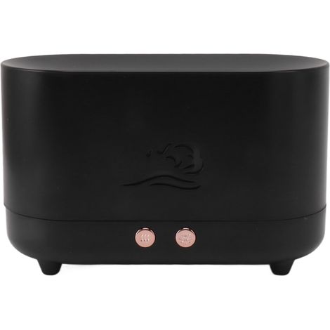 Diffuseur d'huiles essentielles à flamme simulée, noir, 225 ml, 35 dB, USB, pour cafés et maisons.