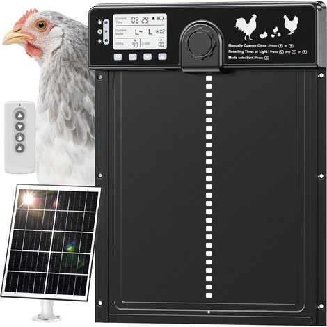 Porte Poulailler Automatique - 1 Unité - Aluminium - Solaire et Minuterie - Pour Poules et Canards - 24,0 x 27,5 cm (1/5)