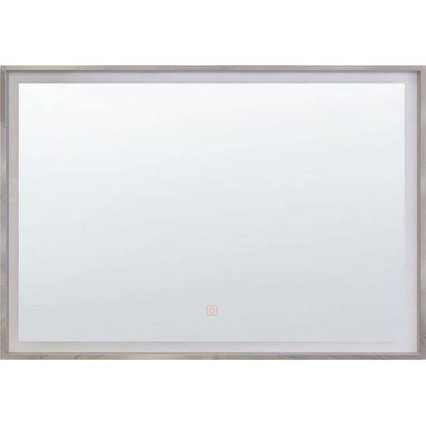 LED-Badezimmer-Spiegel ARGENS 80 cm 60 cm Silber