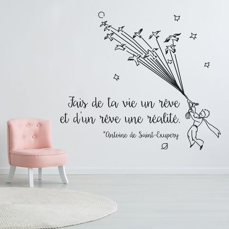 Sticker Mural - Citation Fais de ta vie un rêve - 127x147 cm - Noir (1/3)
