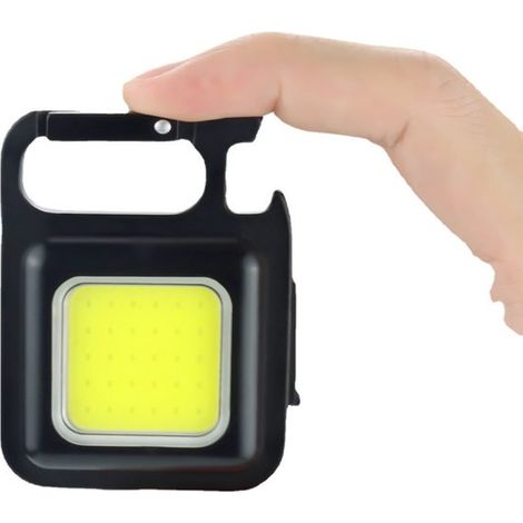 Mini torcia multifunzionale e portatile USB da portachiavi, luce da lavoro COB molto luminosa, lampada da campeggio, luce di emergenza per campeggio all'aperto (1/4)