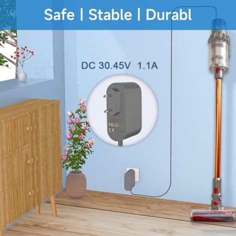 Caricabatterie da 30,45 V compatibile con aspirapolvere senza fili Dyson V10 V11 V12 V15 SV12 SV14 SV15 SV20 SV22 Cyclone Absolute Animal Motorhead 217160-02 969350-02 Adattatore di alimentazione (1/4)