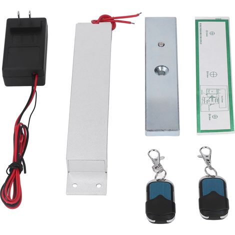 Serrure électromagnétique 280kg avec télécommande 433MHz pour porte verre aluminium, déverrouillage coupure courant, corps alliage anti-rouille (1/5)