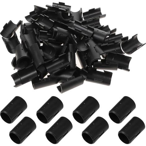 32 paires de clips de verrouillage antistatiques pour étagères métalliques, manchons de séparation pour étagères (noir) (1/4)