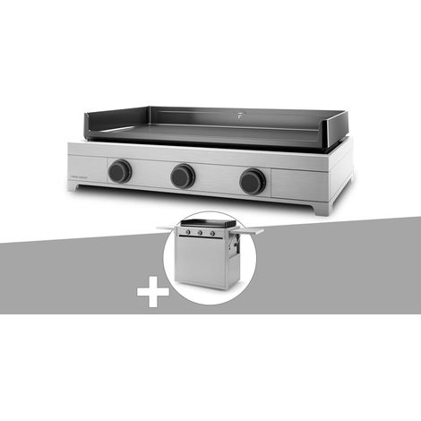 Plancha gaz Modern 75 inox avec chariot - Forge Adour