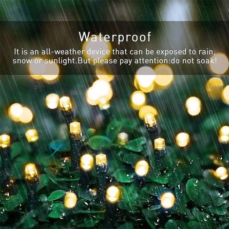 30M 300LED Guirlandes Lumineuses Solaires Exterieure Étanche 8 Modes Blanc Chaud Lumière Guirlande pour Jardin Terrasse Balcon Fenêtre Clôture Arbre Mariage Fairy Lights Lumineuse Décoration (1/5)