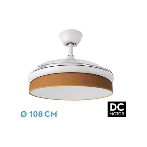 Ventilatore DC Fashion 72W Bianco/Arancione 108cm 7200lm 3CCT Telecomando (1/2)