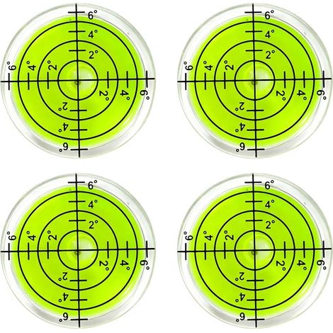 Niveau de bulle ronde, Diamètre 32 mm, Ensemble de 4 avec bulle d'air pour Camper, Caméra, Projecteur, Cadre photo et plus (1/5)
