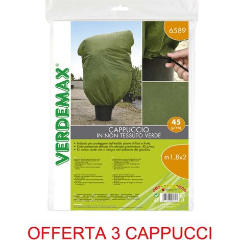 OFFERTA 3 CAPPUCCI DI PROTEZIONE TNT 1,8X2MT VERDE