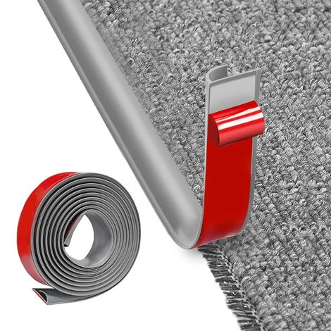 5 M Bande de Seuil, Bande de Transition Adhesif, Barre de Seuil Autoadhésive, Bande de Garniture de Bord, Facile à Découper, pour Bords de Porte, Tapis, Escaliers (Grain de Bois Gris, 3.5 CM5M) (1/5)