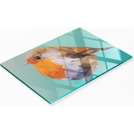 Planche décorative multifonctionnelle de cuisine en verre trempé Robin 80x52 cm (1/5)