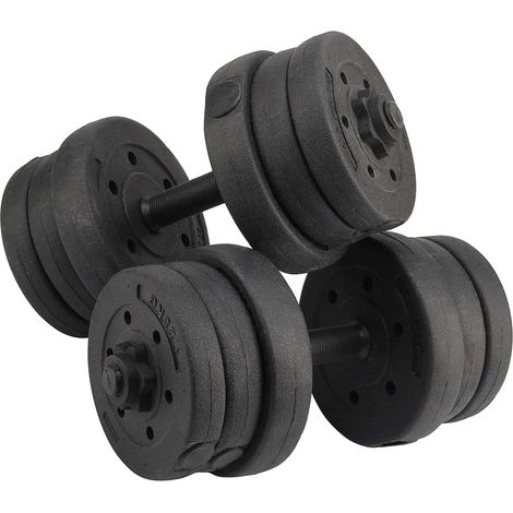 Trintion 20kg Adjustable Dumbbell Set Hand Weight Strength Lifting Training Barbell Gym Dumbellsweights with Connecting Rod Exercise Equipment for Home Workout Men/Women Black (1/5)
