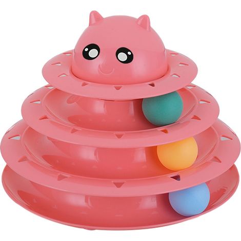 Jouet pour chat, plateau tournant à trois niveaux, tour pour chat, jouet pour animal de compagnie, fournitures pour chat, plateau de jeu interactif pour chat, jouets pour chat