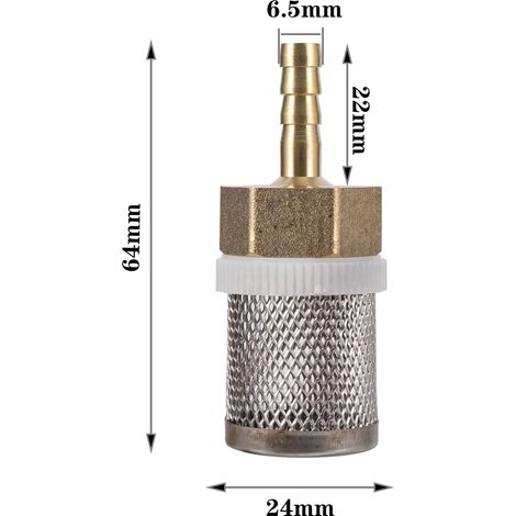 Filtre en maille d'acier inoxydable (6 mm) pour pompe d'irrigation de jardin, protection pour tuyau d'arrosage, filtre en laiton pour le nettoyage de l'eau (1/5)