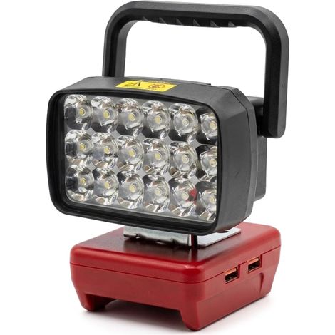 Lampe de travail LED alimentée par piles avec double port USB pour batteries MWQ 18 V 48-11-1835 pour le camping et le chargement mobile (1/5)