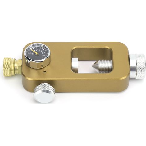 DIDEEP-Adapter für Tauchausrüstung, ermöglicht den Wechsel von einer großen auf eine kleine Flasche, mit 8-mm-Manometer (0,5 l/1 l), goldfarben. (1/5)
