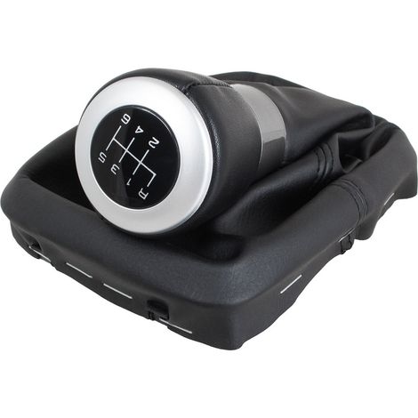 Pomo de cambio de marchas negro Seat Alhambra 00-10 + fuelles negros de 6 velocidades con marco (1/5)