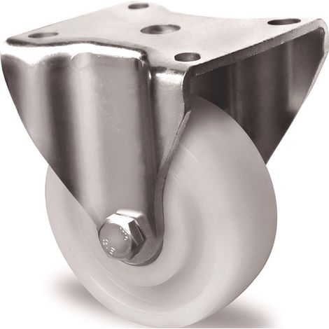 TECWERK Schwerlast-Bockrolle D.125mm Trgf.700kg Ku.Platte L100xB88mm Farbe Rl.weiß TW