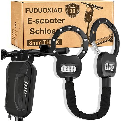 Diebstahlsicherung für Elektroroller, 8-mm-Zahlenschloss mit Tragetasche, 90 cm, hochfeste Legierung, wasserdicht, feuerfest, maximale Sicherheit mit Schloss für Elektroroller (1/5)
