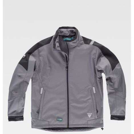 Workshell combinada repelente al agua y antigarro WF2840 WORKTEAM L Gris+Negro