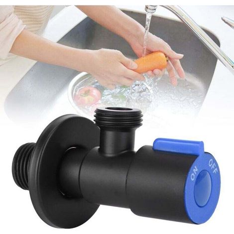 G1/2 Thread Angle Valve Stainless Steel Water Stop Valve for Bathroom Toilet SuppliesSingle Cold-- (1/4)