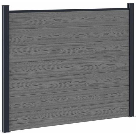 panneaux de clôture en WPC et aluminium gris