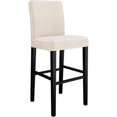 Chaise de bar Racine 103, Noir + Magic Velvet 2250, 105x45x52cm, Tissu, En bois