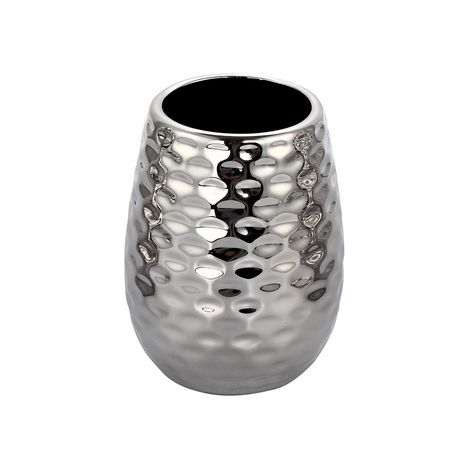 PORTA SPAZZOLINO IN CERAMICA PHOENIX- Argento- SPIRE- pezzi 1