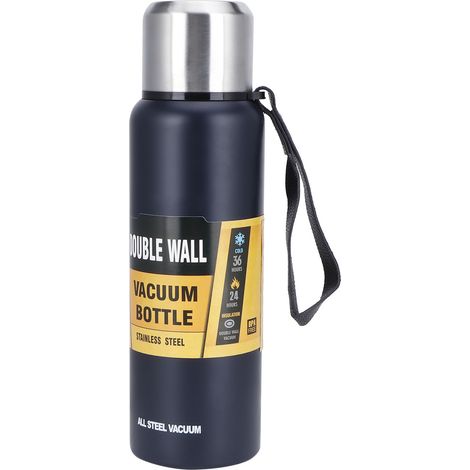 Isolierte Wasserflasche aus Edelstahl 304 mit großem Fassungsvermögen (1 Liter), ideal für Wanderungen und Picknicks (1/5)