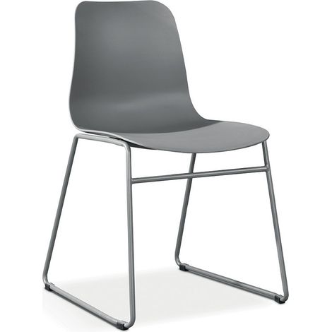 Sedia in polipropilene MARIE per sala da pranzo bar caffè, colore: grigio