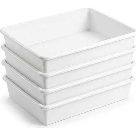 Set 4 Vassoi Multiuso / Vaschette in Plastica HEMAX Bianco (1/4)