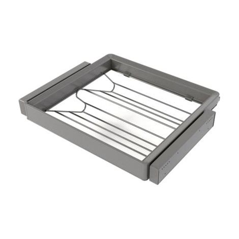 Emuca Kit tiroir à chaussures et rack ajustable Quartz pour armoires, glissières extension totale et à fermeture douce, Module 60cm, Finition Titane - talla (1/5)