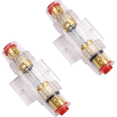 Porte-fusible en ligne 2 pièces, porte-fusible 60A Protection de sécurité de l'alimentation audio de voiture pour compresseur d'amplificateur d'alarme audio de voiture (1/5)