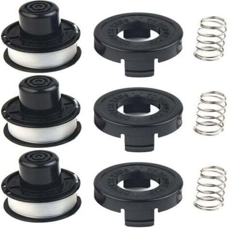 Lot de 3 bobines de fil + couvercle pour débroussailleuse - Modèles A6226, GL250, GL310, GL360 - Rechange facile et rapide. (1/4)