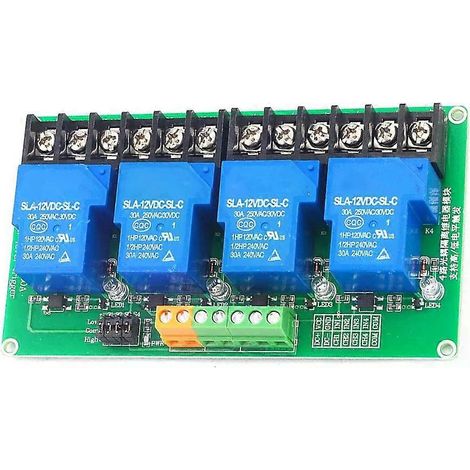 Module relais 4/8 canaux 30 A avec isolation par optocoupleur 5 V/12 V/24 V compatible avec l'automatisation PLC haute et basse tension pour maisons intelligentes - JXLGV (1/4)