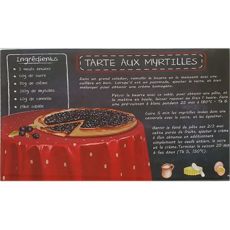 Planche en verre à découper Recette Myrtilles