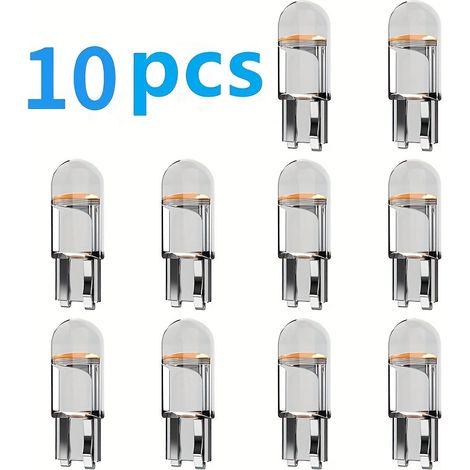Lot de 10 – Nouveau modèle 2023 Ampoules LED W5W T10 pour éclairage intérieur de voiture (12 V)